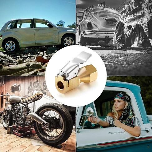 6 قطع ظرف هواء نحاسي مفتوح التدفق مستقيم ظرف الإطارات مع مشبك لملحقات ضاغط منفاخ الإطارات in Kuwait