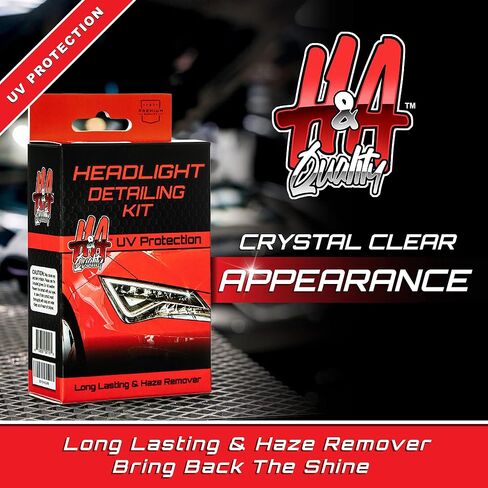 H&A QUALITY Headlight Restoration Kit, Car Headlight Cleaner and Car Detailing Kit Cleaning Wipes with UV Protectant Clear Top Coat, Headlights Polishing Wipe to Remove Haze and Shine Dull Headlights in Saudi Arabia
