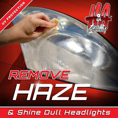 H&A QUALITY Headlight Restoration Kit, Car Headlight Cleaner and Car Detailing Kit Cleaning Wipes with UV Protectant Clear Top Coat, Headlights Polishing Wipe to Remove Haze and Shine Dull Headlights in Saudi Arabia