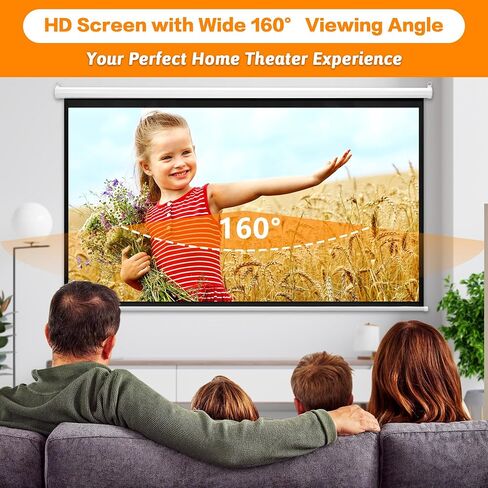 Antifir 100'' 16:9 HD Motorized Projection Screen with Remote Control, Folding Anti- Crease Projector Screen, Wall/Ceiling Mounted Projection Screens for Home Theater, Office, Education, White. in Saudi Arabia