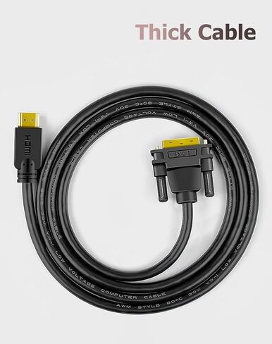 DVI to HDMI Adapter Cable for Sceptre E248W C248W, Acer SB220Q bi, HP 24mh, Philips, Samsung, AOC, LG Computer Monitor, 5 Feet in Saudi Arabia