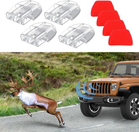 4PCS Car Deer Warning Whistle Devices, Dual Construction Repellent Animal Alert, Save a Deer Whistles Avoids Collisions, Universal for Cars, Trucks, and Motorcycles (Transparent) in Kuwait