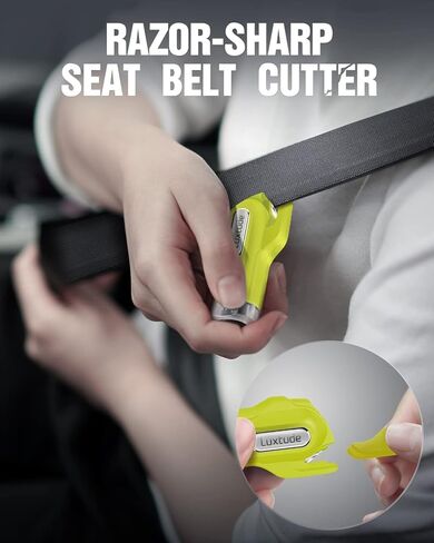 سلسلة مفاتيح Luxtude Window Breaker، قاطع نافذة السيارة، أداة هروب السيارة مع قاطع حزام الأمان، أداة أمان السيارة، قاطع حزام الأمان لكسر النوافذ، سلسلة مفاتيح الطوارئ للأرض وتحت الماء in Kuwait