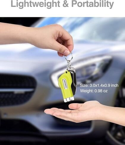 سلسلة مفاتيح Luxtude Window Breaker، قاطع نافذة السيارة، أداة هروب السيارة مع قاطع حزام الأمان، أداة أمان السيارة، قاطع حزام الأمان لكسر النوافذ، سلسلة مفاتيح الطوارئ للأرض وتحت الماء in Kuwait