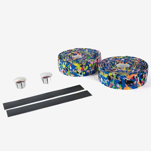 أشرطة مقود الدراجة الهوائية من Super Vex Gel مزودة بمقابس شريطية وأشرطة نهائية للتجول وركوب الدراجات وسباقات الطرق (متعددة الألوان) in Kuwait