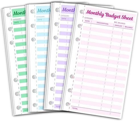 مجموعة أوراق ميزانية النفقات مكونة من 60 قطعة، منظم الفواتير لحافظة الميزانية A6، أجهزة تتبع الأظرف النقدية لوضع الميزانية، مخطط الميزانية لكتاب دفتر الأستاذ، منظم الأموال للمحفظة ذات مظاريف الميزانية in Kuwait