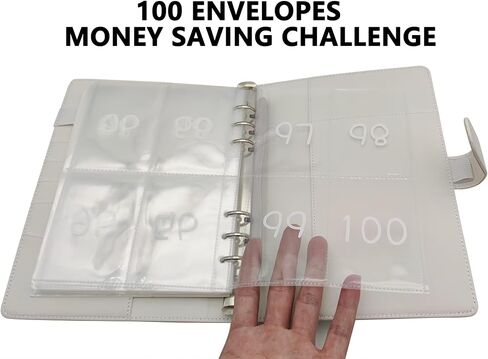 100 envelopes Money Saving Challenge,Heavy Duty Leather Money Saving Challenge Binder Book,Easy and Fun Way for 100 Day Money Saving Challenge Budget Binder Budgeting Planner & Saving Money Black in Saudi Arabia