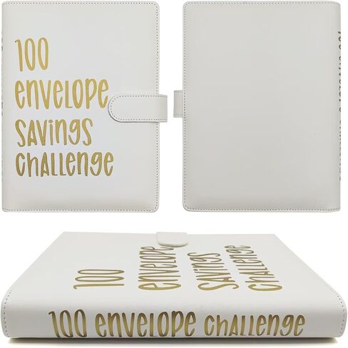 100 envelopes Money Saving Challenge,Heavy Duty Leather Money Saving Challenge Binder Book,Easy and Fun Way for 100 Day Money Saving Challenge Budget Binder Budgeting Planner & Saving Money Black in Saudi Arabia