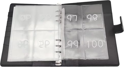 100 envelopes Money Saving Challenge,Heavy Duty Leather Money Saving Challenge Binder Book,Easy and Fun Way for 100 Day Money Saving Challenge Budget Binder Budgeting Planner & Saving Money Black in Saudi Arabia
