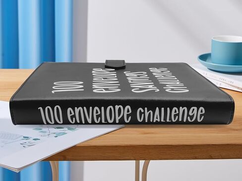 100 envelopes Money Saving Challenge,Heavy Duty Leather Money Saving Challenge Binder Book,Easy and Fun Way for 100 Day Money Saving Challenge Budget Binder Budgeting Planner & Saving Money Black in Saudi Arabia