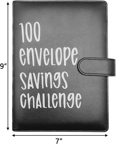 100 envelopes Money Saving Challenge,Heavy Duty Leather Money Saving Challenge Binder Book,Easy and Fun Way for 100 Day Money Saving Challenge Budget Binder Budgeting Planner & Saving Money Black in Saudi Arabia