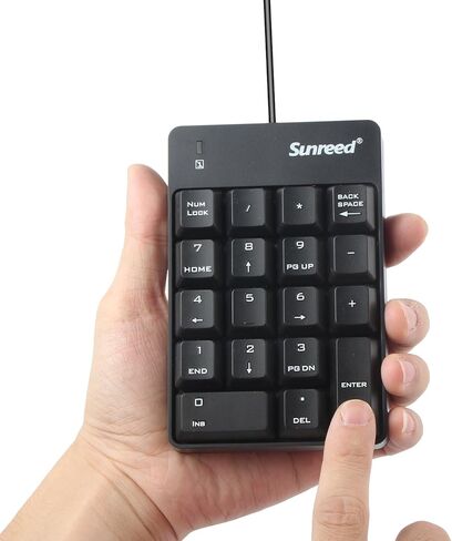 USB Numeric Keypad, Portable Mini Number Pad Keyboard for Laptop Desktop Computer PC - Black in Saudi Arabia