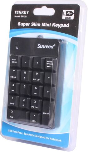 USB Numeric Keypad, Portable Mini Number Pad Keyboard for Laptop Desktop Computer PC - Black in Saudi Arabia