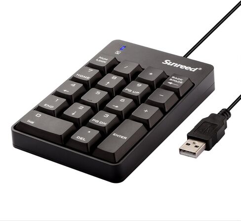لوحة مفاتيح رقمية USB، لوحة مفاتيح أرقام صغيرة محمولة لأجهزة الكمبيوتر المحمول والكمبيوتر المكتبي - أسود in Saudi Arabia