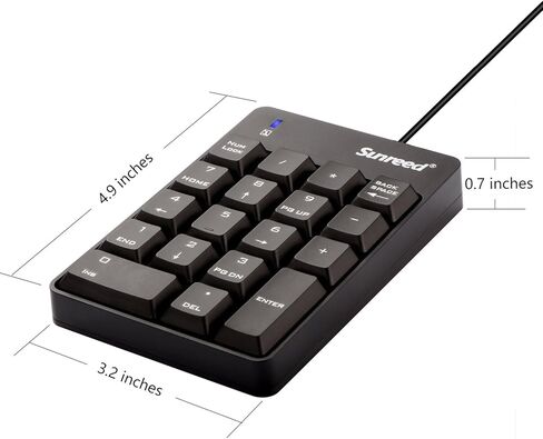 لوحة مفاتيح رقمية USB، لوحة مفاتيح أرقام صغيرة محمولة لأجهزة الكمبيوتر المحمول والكمبيوتر المكتبي - أسود in Saudi Arabia