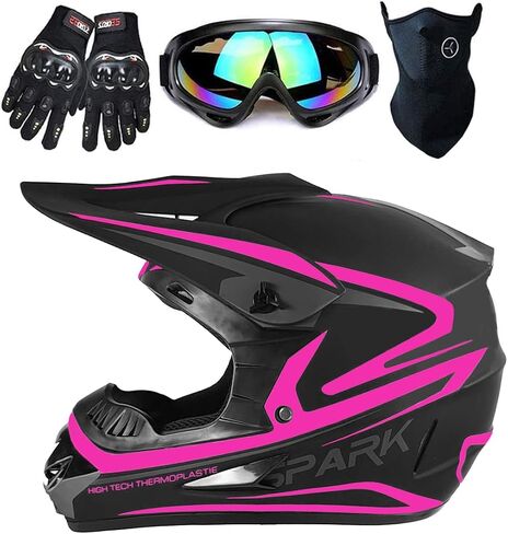 DOT Youth Kids Motocross Helmet, Unisex Off-Road Dirt Bike ATV BMX MX Downhill Street Ride Motorcycle Helmet Goggles Gloves Mask in Saudi Arabia