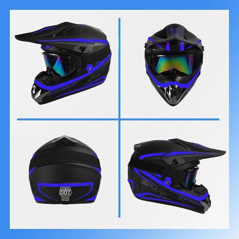 DOT Youth Kids Motocross Helmet, Unisex Off-Road Dirt Bike ATV BMX MX Downhill Street Ride Motorcycle Helmet Goggles Gloves Mask in Saudi Arabia