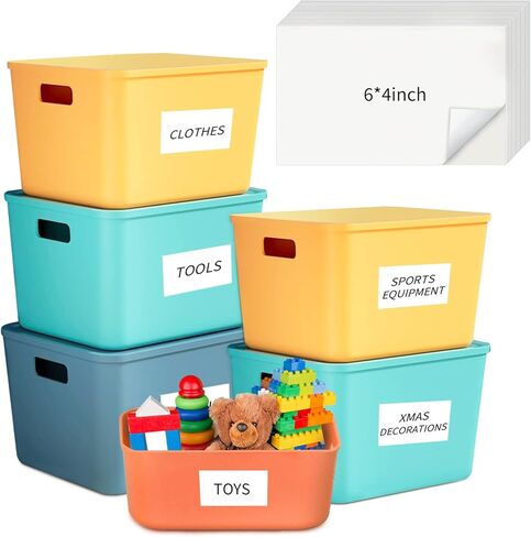 200 قطعة من الملصقات لصناديق التخزين، ملصقات قابلة للإزالة مقاس 6 × 4 بوصة لصناديق التخزين، ملصقات صناديق التخزين مقاومة للتمزق ولا تترك بقايا، أوراق ورقية بيضاء غير لامعة، ملصقات صناديق فارغة لمدرسة الأعمال المنزلية in Kuwait