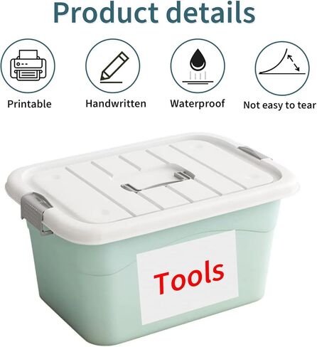 200 قطعة من الملصقات لصناديق التخزين، ملصقات قابلة للإزالة مقاس 6 × 4 بوصة لصناديق التخزين، ملصقات صناديق التخزين مقاومة للتمزق ولا تترك بقايا، أوراق ورقية بيضاء غير لامعة، ملصقات صناديق فارغة لمدرسة الأعمال المنزلية in Kuwait