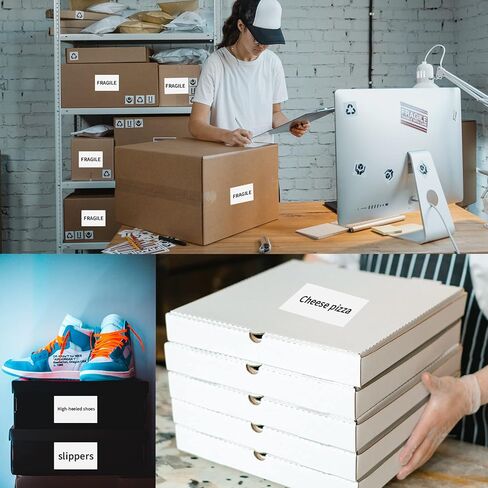 200 قطعة من الملصقات لصناديق التخزين، ملصقات قابلة للإزالة مقاس 6 × 4 بوصة لصناديق التخزين، ملصقات صناديق التخزين مقاومة للتمزق ولا تترك بقايا، أوراق ورقية بيضاء غير لامعة، ملصقات صناديق فارغة لمدرسة الأعمال المنزلية in Kuwait