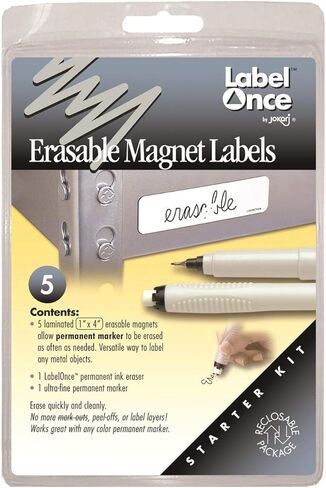 مجموعة ملصقات مغناطيسية قابلة للمسح مرة واحدة من جوكاري مع 5 ملصقات وممحاة وقلم in Kuwait