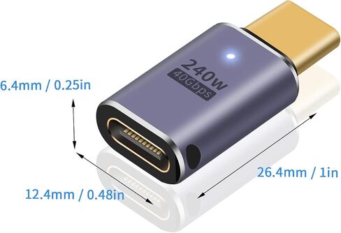 محول Poyiccot 90 درجة USB C (عبوتان)، محول USB C 90 درجة 240 واط، 40 جيجابت في الثانية، 8K@60 هرتز زاوية قائمة من النوع C محول ذكر إلى أنثى متوافق مع Steam Deck، iPad، MacBook، Thunderbolt 4/3 in Kuwait