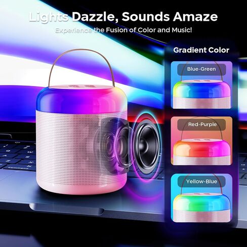 آلة كاريوكي صغيرة ZUIISM جاهزة للحفلات: نظام كاريوكي للأطفال مع ميكروفون مزدوج، عرض RGB ملفت للنظر، صوت عالي الدقة، تحكم سهل، بطارية طويلة - مثالية للتلفزيون، والمرح المنزلي، والتجمعات in Saudi Arabia