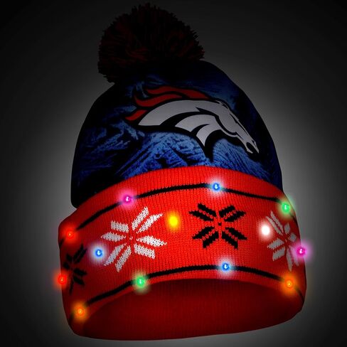 foco Men's NFL Team Logo Light Up Skull Winter Knit Cap Beanie Hat in Kuwait