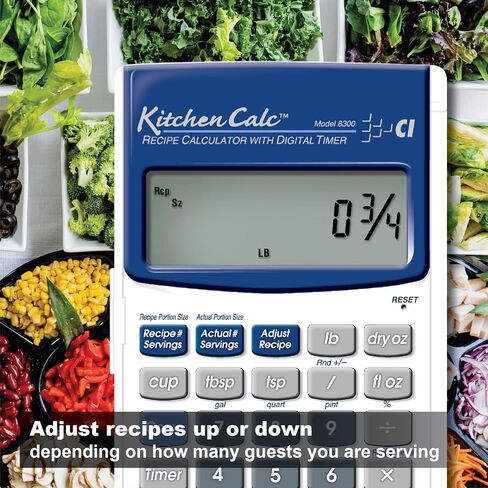الصناعات المحسوبة 8305 KitchenCalc PRO تحويل الوصفات وآلة حاسبة لرياضيات الطهي مع مؤقتين رقميين للطهاة وطلاب الطهي والطهاة المنزليين والخبازين والبيرة والشواء | تحجيم الوصفة | تخطيط القائمة | حجم الحصة، صغير in Kuwait