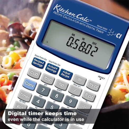 الصناعات المحسوبة 8305 KitchenCalc PRO تحويل الوصفات وآلة حاسبة لرياضيات الطهي مع مؤقتين رقميين للطهاة وطلاب الطهي والطهاة المنزليين والخبازين والبيرة والشواء | تحجيم الوصفة | تخطيط القائمة | حجم الحصة، صغير in Kuwait