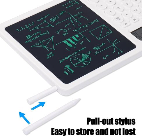 آلة حاسبة MOSHOU مع جهاز لوحي للكتابة LCD، آلة حاسبة ثابتة لسطح المكتب 2 في 1 مع درجات حرارة وقت التقويم الإلكتروني، آلة حاسبة بشاشة LCD مكونة من 10 أرقام للطلاب والمعلمين والمكتب in Kuwait