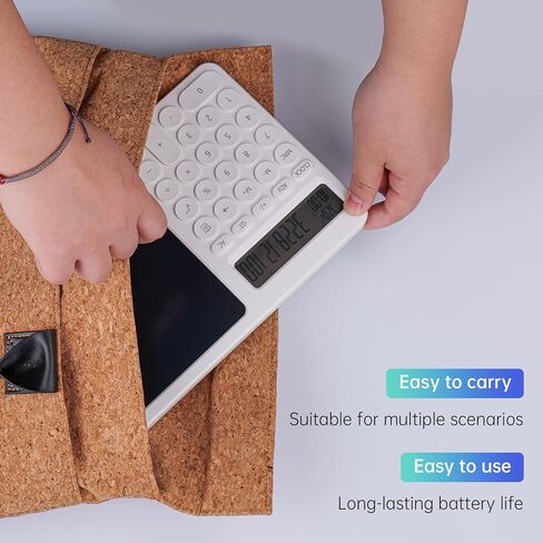 آلة حاسبة MOSHOU مع جهاز لوحي للكتابة LCD، آلة حاسبة ثابتة لسطح المكتب 2 في 1 مع درجات حرارة وقت التقويم الإلكتروني، آلة حاسبة بشاشة LCD مكونة من 10 أرقام للطلاب والمعلمين والمكتب in Kuwait