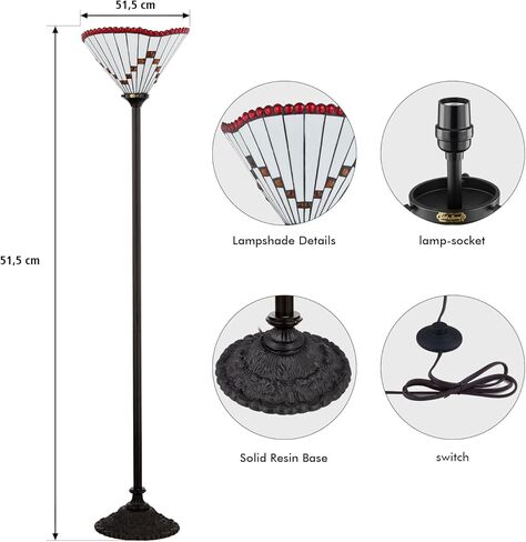 مصباح أرضي، مصباح قائم، مصابيح على طراز تيفاني لغرفة المعيشة، مصباح قائم من الزجاج الملون العتيق، لرفع الأجواء في غرف المعيشة وغرف النوم in Kuwait