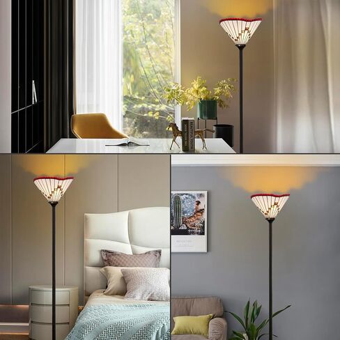 مصباح أرضي، مصباح قائم، مصابيح على طراز تيفاني لغرفة المعيشة، مصباح قائم من الزجاج الملون العتيق، لرفع الأجواء في غرف المعيشة وغرف النوم in Kuwait