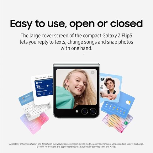 SAMSUNG Z Flip 5 Cell Phone (Cream) + $149.99 Buds 2 Pro (Graphite) 256GB Unlocked Android Smartphone w/Foldable, Compact Design, 12MP Camera, True Wireless Bluetooth Earbuds w/ANC, US Version in Saudi Arabia