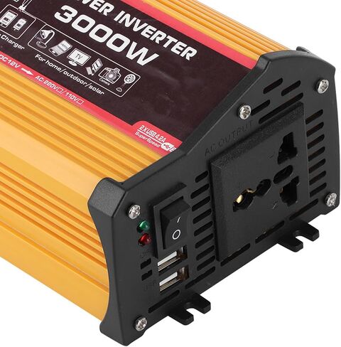 محول طاقة السيارة، محول طاقة تلقائي USB مزدوج 300 واط، محول جيبي سريع التعديل مع منفذي USB ومنافذ تيار متردد للعطلات والتخييم ورحلات العمل (12 فولت إلى 110 فولت) in Kuwait