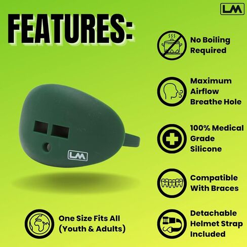 واقي الفم لكرة القدم - قطعة فم حامية للشفاه للشباب والكبار - تصميم أبيض كلاسيكي أو ألوان متعددة - حماية للأسنان العلوية والسفلية - تدفق هواء رائع in Kuwait