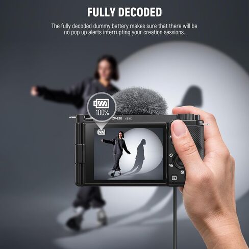 NEEWER D Tap to NP-FZ100 بطارية الدمية مع كابل لبطارية التركيب على شكل V، مصدر طاقة مستمر ثابت لسوني ZV-E1 A1 A7 III A7 IV A7C II R III IV V A7S III A9 II A6600 A6700 FX3 FX30، VP-FZ100 in Saudi Arabia