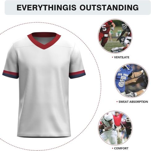 جيرسي ممارسة كرة القدم سادة فارغة للرجال الأولاد الشباب أبيض أسود أزرق أحمر رياضي تي شيرت جيرسي in Kuwait