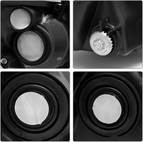 for 2009 2010 Toyota Corolla Headlight Assembly compatible with 09 10 Corolla Base/CE/LE/XLE Models North America Built Vehicle Clear Lens Black Housing Amber Reflector Replacement Pair in Kuwait