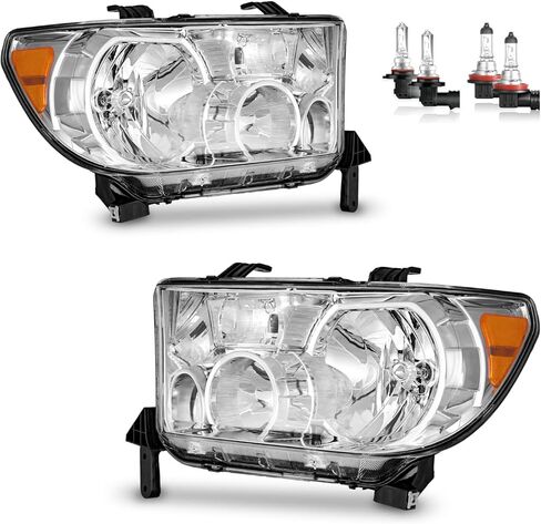 For 2007-2013 Toyota Tundra Headlights Assembly For 07 08 09 10 11 12 13 Toyota Tundra Headlight Replacement Automotive Headlamp Headlight Assemblies Black Housing Amber Reflector in Kuwait