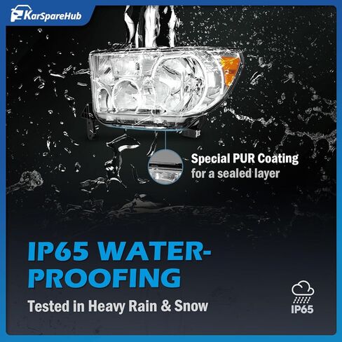For 2007-2013 Toyota Tundra Headlights Assembly For 07 08 09 10 11 12 13 Toyota Tundra Headlight Replacement Automotive Headlamp Headlight Assemblies Black Housing Amber Reflector in Kuwait