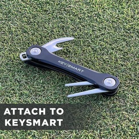 أداة إصلاح KeySmart Golf Divot قابلة للطي داخل منظمات المفاتيح KeySmart تناسب سلاسل المفاتيح أيضًا، ملحق أداة EDC للجولف سهل الاستخدام لإزالة علامات الكرة (فضية من الفولاذ المقاوم للصدأ، مقاس واحد). in Kuwait