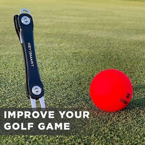 أداة إصلاح KeySmart Golf Divot قابلة للطي داخل منظمات المفاتيح KeySmart تناسب سلاسل المفاتيح أيضًا، ملحق أداة EDC للجولف سهل الاستخدام لإزالة علامات الكرة (فضية من الفولاذ المقاوم للصدأ، مقاس واحد). in Kuwait
