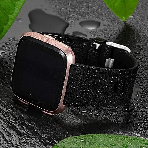 Wepro Sport Bands Compatible with Fitbit Versa 2 Bands for Women Men | Soft Band Compatible with Fitbit Versa Bands, Waterproof Breathable Replacement Wristband Strap for Versa Lite, Large, Black in Kuwait