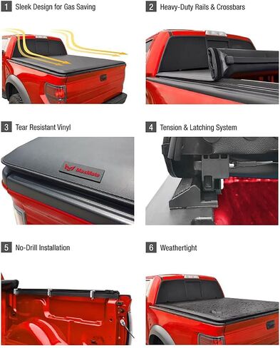 غطاء سرير شاحنة ناعم قابل للطي من MaxMate متوافق مع 2005-2021 Nissan Frontier؛ 2009-2012 سوزوكي خط الاستواء | سرير 6 أقدام (73 بوصة) | TCN169035 in Kuwait