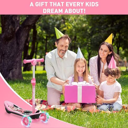 isinwheel ميني برو سكوتر كهربائي للأطفال الذين تتراوح أعمارهم بين 3-12، سكوتر كهربائي بثلاث عجلات للبنين / البنات، سكوتر كهربائي للأطفال مع عمر بطارية طويل، عجلات LED وامضة، 3 ارتفاع قابل للتعديل in Kuwait