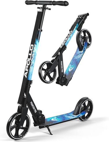 APOLLO Adult Scooter - Folding Kick Scooter for Teens and Adults Weighing up to 220 lbs. Foldable, with Big Wheels (XXL), and an LED Light-Up Wheel Option in Saudi Arabia