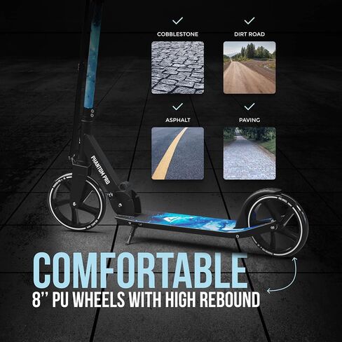 APOLLO Adult Scooter - Folding Kick Scooter for Teens and Adults Weighing up to 220 lbs. Foldable, with Big Wheels (XXL), and an LED Light-Up Wheel Option in Saudi Arabia