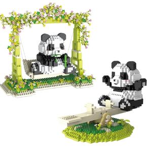 SEMKY Micro Mini Blocks Pandas 2 in 1 Animal Set, (2000Pieces) -Building and Pet Toys Gifts for Kid